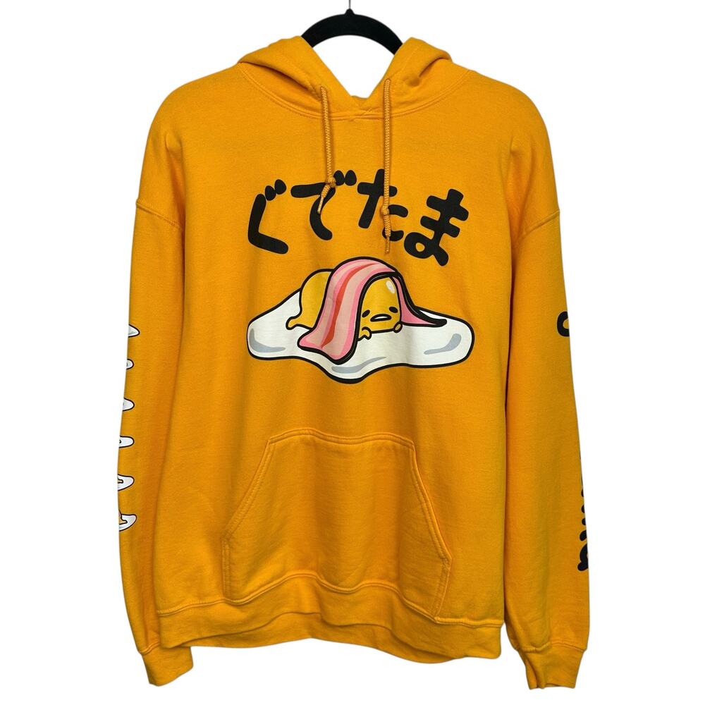 Gudetama Sanrio The Lazy Egg Yellow Cozy Hoodie Sweatshirt Size L